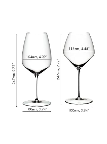 RIEDEL Glas 4er Set Rotweingläser Veloce transparent in transparent
