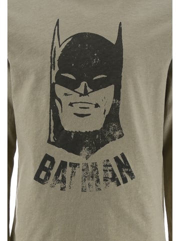 Batman 2tlg. Outfit: Schlafanzug Pyjama Langarmshirt und Hose in Olivgrün