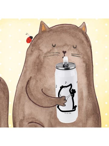 Mr. & Mrs. Panda Trinkflasche Edelstahl Bär Lied ohne Spruch in Weiß