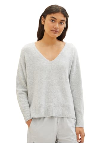 Tom Tailor Basic Strickpullover cozy v-neck pullover in Grau