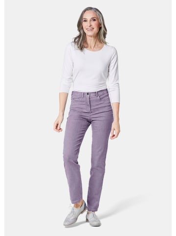 GOLDNER Damen Jeans Slim Fit LOUISA mit Stretch-Anteil in lavendel