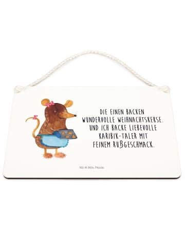 Mr. & Mrs. Panda Schild Maus Kekse mit Spruch in Weiß