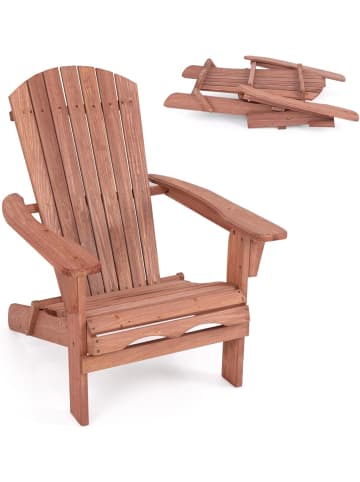 COSTWAY Adirondack Stuhl klappbar in Braun