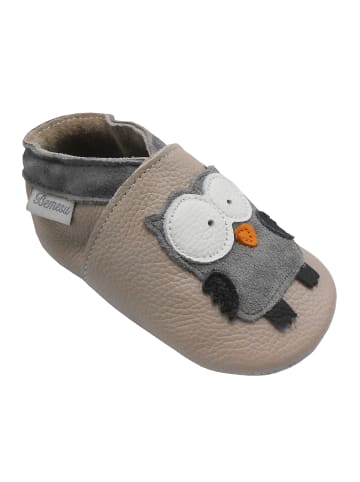 Bemesu Baby Krabbelschuhe aus Leder, weiche Lauflernschuhe mit rutschfester Sohle 