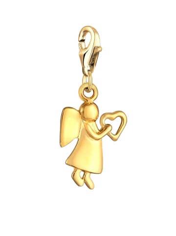 Elli Charm 925 Sterling Silber Engel, Herz in Gold