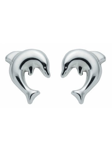 Adeliás Damen 925 Silber Ohrringe / Ohrstecker Delphin in silber