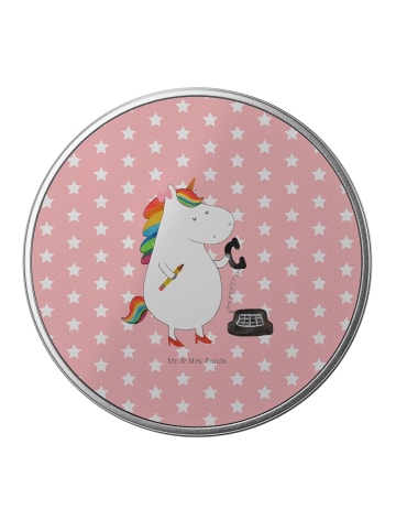 Mr. & Mrs. Panda Blechdose rund Einhorn Sekretärin ohne Spruch in Rot Pastell