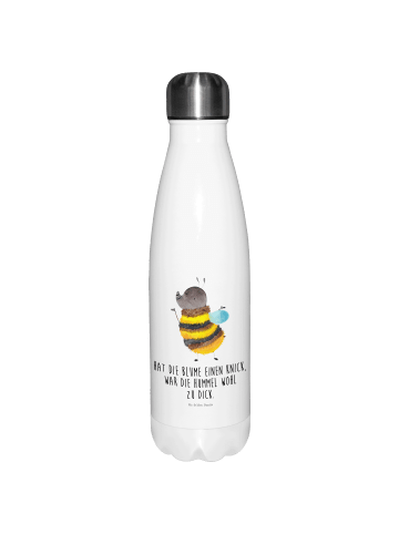 Mr. & Mrs. Panda Thermosflasche Hummel flauschig mit Spruch in Weiß