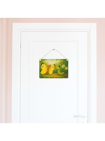 Mr. & Mrs. Panda Schild Raupe Schmetterling Design ohne Spruch in Weiß