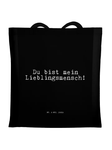 Mr. & Mrs. Panda Tote Bag Du bist mein Lieblingsmensch! mit Spruch in Schwarz