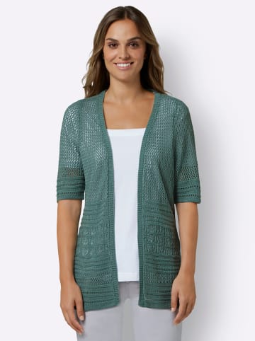 Sieh an! Ajourstrickjacke in jade
