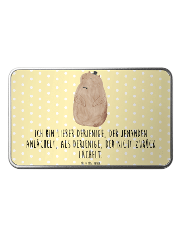 Mr. & Mrs. Panda Behälter Murmeltier mit Spruch in Gelb Pastell