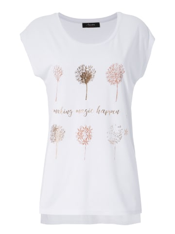 Aniston CASUAL T-Shirt in weiß-zimt-roségoldfarben