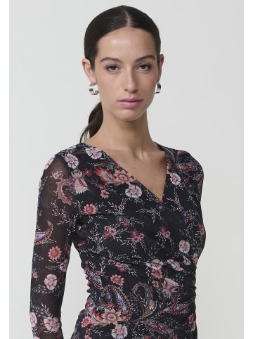KOROSHI Knielanges Midikleid mit langen Ärmeln in bunt