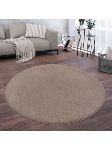 KADIMA DESIGN Teppich Kurzflor waschbar Unifarben Wohnzimmer in Taupe