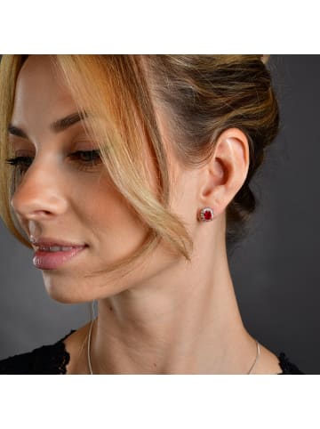 Adeliás Damen Ohrringe – Ohrstecker aus 925 Silber mit Zirkonia in silber