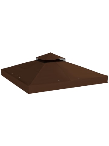 Outsunny Pavillon Ersatzdach 300L x 300B cm Kaffee