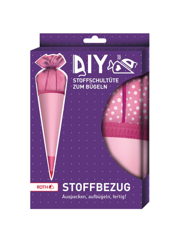Stoffbezug mit Satinschleife ohne Rohling in Rosa