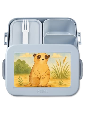Mr. & Mrs. Panda Bento Box Erdmännchen Design ohne Spruch in Blau Pastell