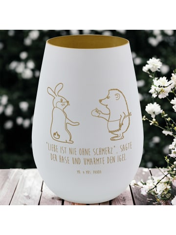 Mr. & Mrs. Panda Kerzenhalter Hase Igel mit Spruch in Weiß