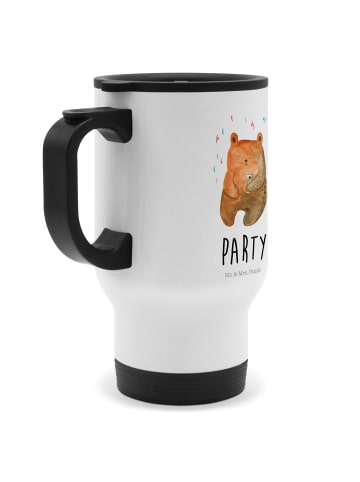 Mr. & Mrs. Panda To-Go-Becher Bär Party mit Spruch in Weiß