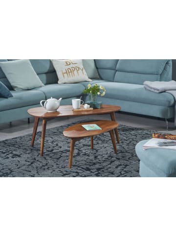 KADIMA DESIGN Design Couchtisch 2er Set Massivholz Wohnzimmertisch Braun in Massivholz