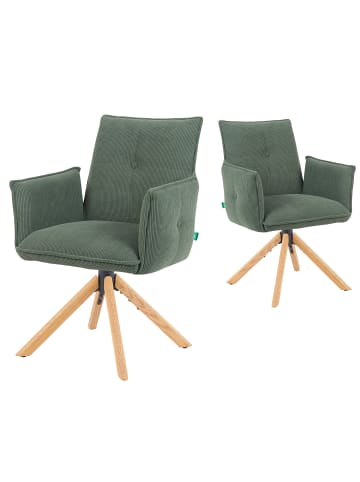 DUBI Möbel 2er-Set: Drehstuhl Mika-Paul in Grün - (B)60 x (H)88 x  (T)63 cm