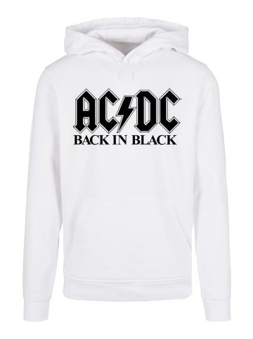 F4NT4STIC Basic Hoodie ACDC Rock Band Back In Black Logo in weiß