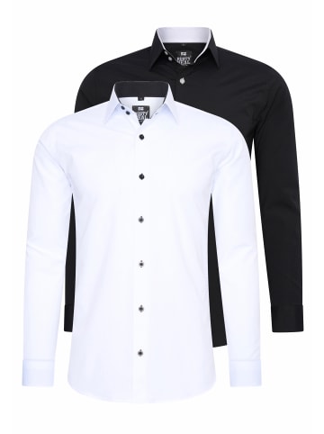 Rusty Neal 2er Set Business Hemd in 2erSet-(44_Weiß/Schwarz)(44_Schwarz/Weiß)