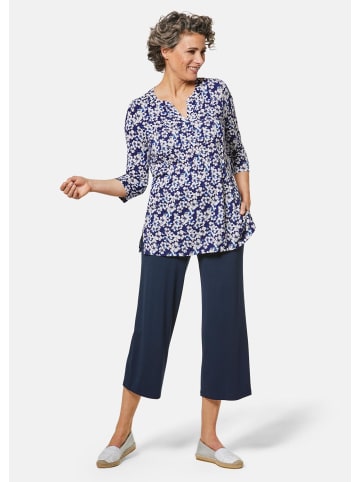 GOLDNER Kurzgröße:  Jerseyhose Louisa in elastischer Qualität in marine