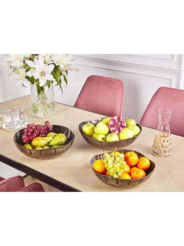 Beliani 3er-Set Dekoschale PINANG in Messing