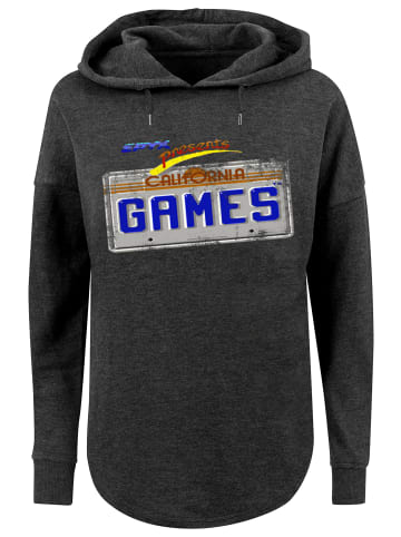 F4NT4STIC Oversized Hoodie Retro Gaming California Games Plate in charcoal