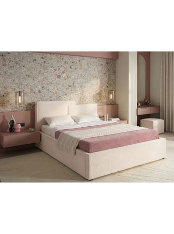 Beliani Doppelbett LAGARDE in Weiß/Schwarz - (W) 196 x (H) 105 x (L) 224 cm