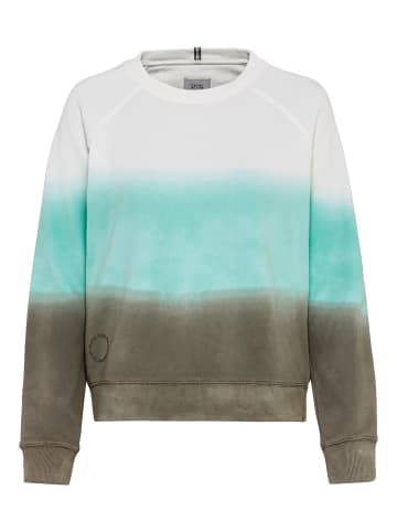 Camel Active Sweatshirt mit Dip-Dye-Effekt in Weiß-Grün-Khaki