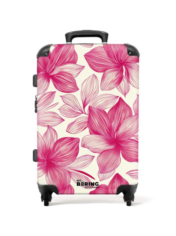 NoBoringSuitCases Suitcase, Handgepäck, Koffer, Trolley, Reisekoffer rosa Blumendruck auf