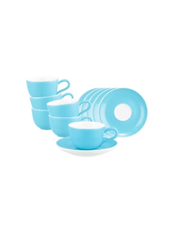 Seltmann Weiden 6er Set Espressotasse mit Untertasse Liberty Pure Colors 90 ml in Lagoon Blue