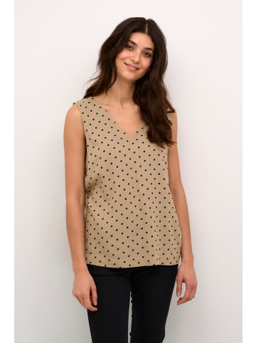 Kaffe Ärmellose Bluse KAmilia Regular fit in Chinchilla/Black Dot Print