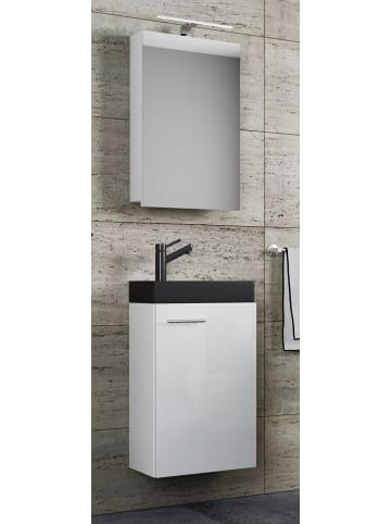 VCM  3tlg Waschtisch Slito SC Toilette schmal Schwarz in Weiß