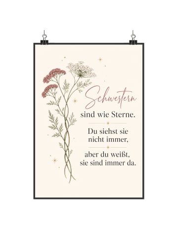 Mr. & Mrs. Panda Poster Blumen Verflechtung Design mit Spruch in Weiß