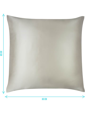 Aspero 2x Seiden Kissenbezüge 80x80 cm Enna in Taupe