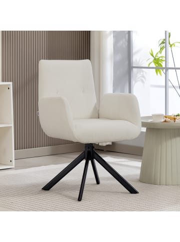 HOMCOM Sessel-60L x 61B x 88H cm-Cremeweiß