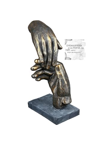 GILDE Skulptur "Two Hands" in Bronze/ Grau - H. 21 cm - B. 13 cm