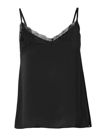 KOROSHI SLEEVELESS PRINTED BLOUSE in SCHWARZ