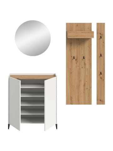 ebuy24 Garderobenmöbel Drive (4-teilig) Weiß 197 x 32 cm