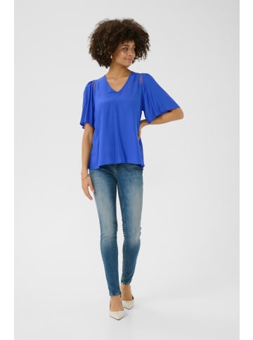 CULTURE Kurzarm-Bluse CUsif Relaxed fit in Victoria Blue