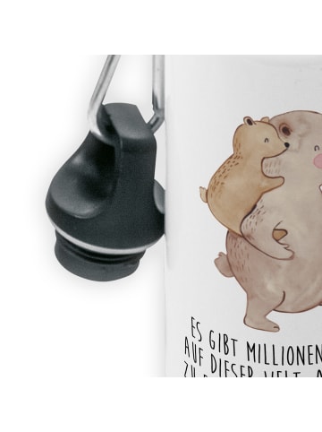 Mr. & Mrs. Panda Wasserflasche Papa Bär mit Spruch in Weiß