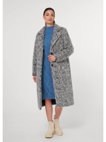 MADELEINE Modischer Mantel mit haariger Struktur in wollweiß / multicolor