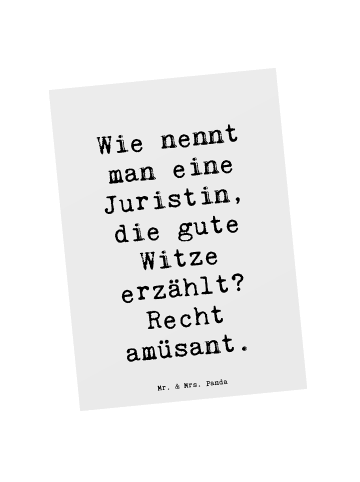 Mr. & Mrs. Panda Wanddeko Spruch Juristin Humor mit Spruch in Weiß