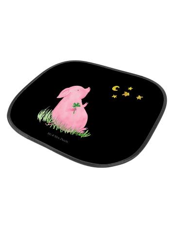 Mr. & Mrs. Panda sonnenschutz fenster Schwein Glück ohne Spruch in Schwarz