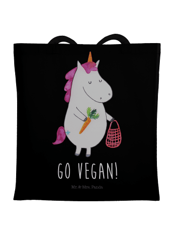 Mr. & Mrs. Panda Tüte Einhorn Vegan mit Spruch in Schwarz